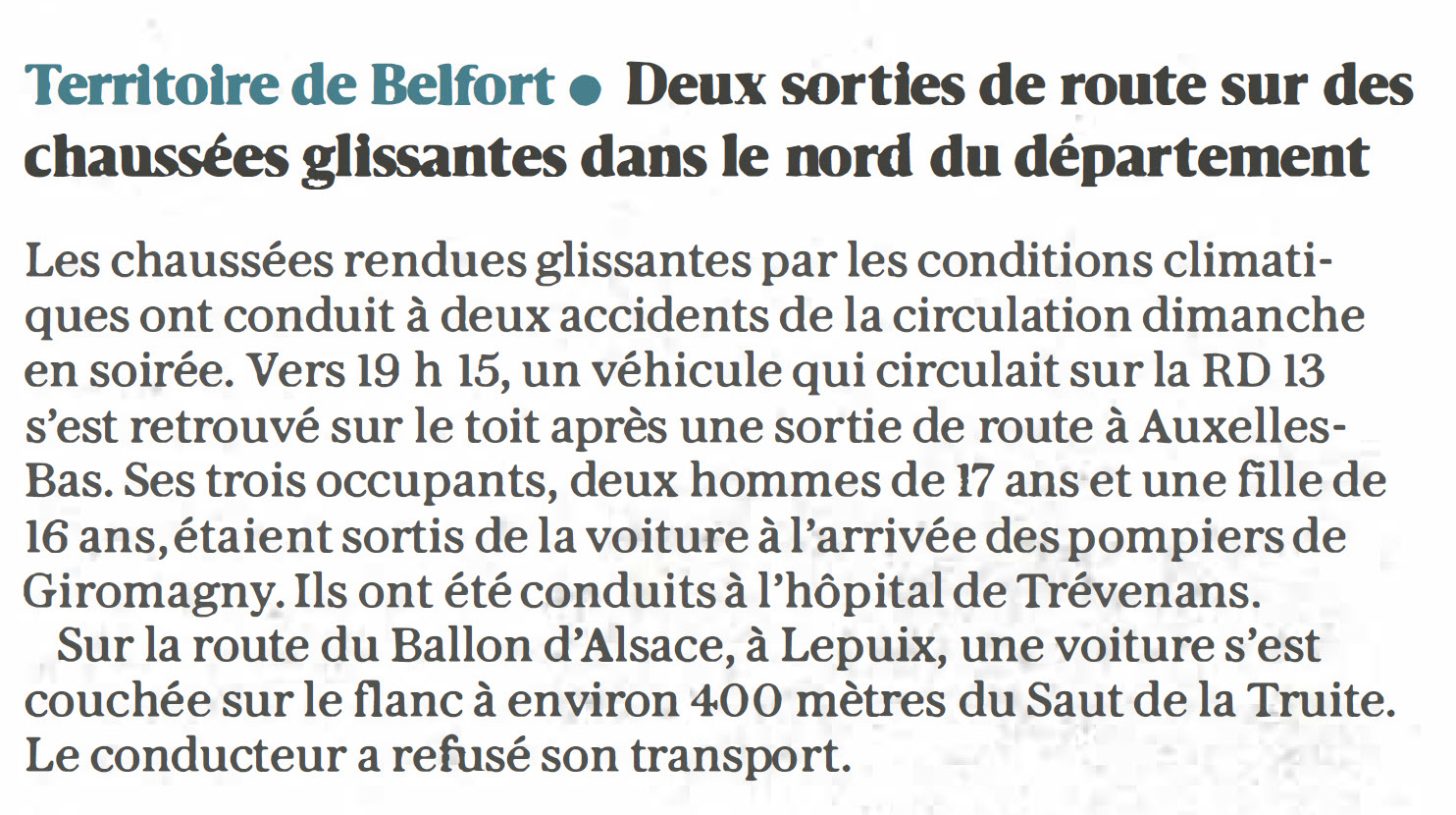 sortie route